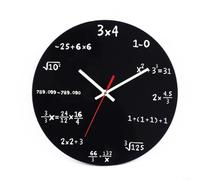 Fauhapyway 30cm Periodic Table Wall Clock, Creative Math Design Acrylic Decor for Science Classroom Home Office(B)