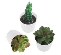 Fauhapyway 3pcs Artificial Succulent Plants Set, PVC Fake Potted Plants Desktop Decoration, Realistic Greenery Ornaments (9-14.5cm)(set1)