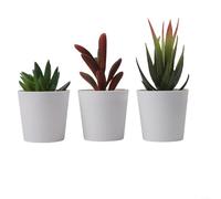 Fauhapyway 3pcs Artificial Succulent Plants Set, PVC Fake Potted Plants Desktop Decoration, Realistic Greenery Ornaments (9-14.5cm)(set3)