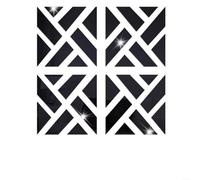 Fauhapyway 4-Pack 9.84x9.84in Square Acrylic Mirror Decals Self-Stick Minimalist Wall Decor for Home(Black)