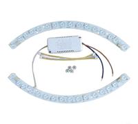 Fauhapyway 48W Dual-Color Curved LED Light Source with Lens for Ceiling Fan Indoor Lighting(Light strip + Driver)