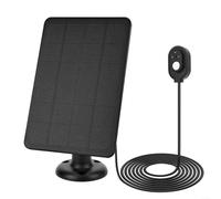 Fauhapyway 4W 5V Monocrystalline Solar Panel Charger Cable For Arlo for PRO4, Ultra2, Pro3, Ultra, Pro 5S Pro3 Floodlight Security Cameras Compact (Black)