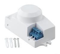 Fauhapyway 5.8G Microwave Sensor Switch, 12V/AC100-240V IP42 Moisture-Proof Adjustable 2-8m for Indoor Outdoor Lighting(100-240V)