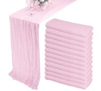 Fauhapyway 6 Pack Cheesecloth Table Runners 17x108Inch (Nude pink)