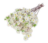 Fauhapyway 66cm Artificial Peach Blossom Branches Plastic Fake Flowers for Wedding Home Spring Decor(peach blossom white)