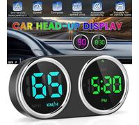 Fauhapyway 7Color GPS Digital Speedometer HUD Head Up Display Clock Car Dashboard Windshield Projector Over-speed Alarm KM/H MP/H Speed Meter