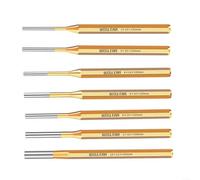 Fauhapyway 7PCS Roll Pin Punch Set, 2-10mm Alloy Steel Heavy Duty Chisel & Cone Punches, 150mm Hand Tools for Watch Repair