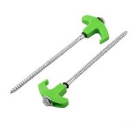 Fauhapyway 8-inch Screw-in Tent Stakes,Robust Threaded Design For Maximum Grip On Soft Or Hard Ground,Compatible With Tents, Awnings, Guy Lines And Tarps(green 24+1)