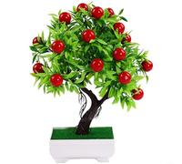 Fauhapyway Artificial Fruit Bonsai Simulation Flowers And Fake Plants Realistic Plastic Floral Display Peach Chili Pomegranate (Red Fruit)