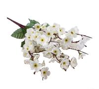 Fauhapyway Artificial Plum Blossom Branch 9-Pronged Silk Flower Arrangement, 38cm Fake Peach Blossom Decor for Wedding Home Office Living Room (Red)(white)
