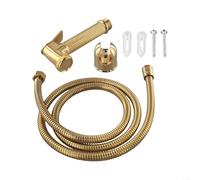 Fauhapyway Bidet Sprayer Premium Zinc Alloy Hand Held Set With Self Cleaning Hose Adjustable Pressure Bathroom Faucet Head Gold(A)