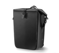 Fauhapyway Bike Saddle Bag 28L Waterproof Rear Rack Pannier with Quick-Release Buckle, Expandable Cycling Luggage for Road Mountain Bike Travel, Black Khaki(Black)