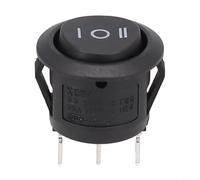 Fauhapyway Black Round Rocker Switch On/Off/On SPDT 2Amm, 12-25aV 1AA Car Automotive For Toggle Switch Dashboard Control Panel