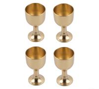 Fauhapyway Brass Wine Glass 15ml 4pcs for Gold Liquor Cup Brass Wine Glass | for Solid brass material, anti-rust coating, 15ml capacity, 4-piece set, gold finish