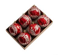 Fauhapyway Christmas Ornaments Sequin 8Cm Ball Ornament Set Tree Decoration Hanging Baubles Festive Holiday Decor Accessories(Red)