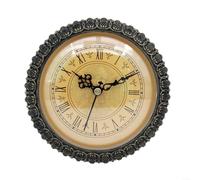 Fauhapyway Clock Insert 150MM Quartz Movement Replacement Parts With Roman Numerals Classical Face DIY Mechanism Gold Trim White Clock Insert