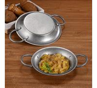 Fauhapyway Commercial Catering Paella Pan 28cm Dual Handle(20cm) | Authentic Spanish design, for ideal for rice dishes, seafood paella, one-pan meals, family gatherings