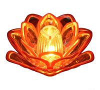 Fauhapyway Compact 11.5cm Lotus Flower Light Red and Gold(Red)