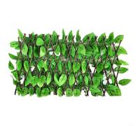 Fauhapyway Decorative Garden Fence Expandable Privacy Screen Trellis Artificial Green Leaf Vines Panel Balcony Courtyard Wall 40Cm Height (White orchid)