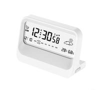 Fauhapyway Digital Alarm Clock with 3 Alarms, Time/Date/Temp Display, Snooze & Night Light for Bedside Travel(Purple)