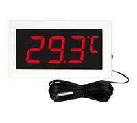 Fauhapyway Digital Thermometer with Probe Large LCD -50C to 500C Waterproof Stainless Steel Sensor for Aquaculture Cold Storage 10m Cable(A)