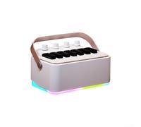 Fauhapyway Dive into Musical Bliss with the 2in1 Portable Speaker Featuring User Friendly Controls and Colorful Light Displays (White)