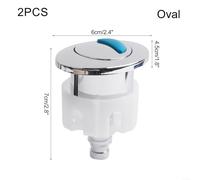 Fauhapyway Dual Flush Toilet Push Button Kit ABS Chrome Plated Water Saving Cistern Tank Valve Replacement Top Side Press Oval Shape(2pc Oval)