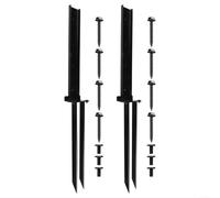 Fauhapyway Fence Post Repair Kit Heavy Duty Steel Anchor Stakes Triangle Ground Spike Support For Repairing Tilted Or Broken Wooden(2pcs)
