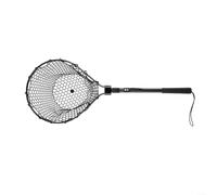 Fauhapyway Folding Landing Net with Silicone Mesh, Aluminum Alloy Rod, Anti-Slip Handle, Quick-Dry Fish Catch Tool for Coarse & Sea Fishing, Red(35cm black)