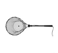 Fauhapyway Folding Landing Net with Silicone Mesh, Aluminum Alloy Rod, Anti-Slip Handle, Quick-Dry Fish Catch Tool for Coarse & Sea Fishing, Red(30cm black)