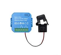 Fauhapyway For Tuya WiFi Energy Monitor For Power Voltage Meter 2Channel With Clamp Current Measurement Device Real Time(Blue 1CT)