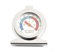Fauhapyway Fridge Thermometer Stainless Steel for dial Type for Refrigerator Freezer with Hanging Hook and Stand - Large Easy Read Display -20 to 80F Kitchen Monitor