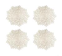 Fauhapyway Heat Resistant Dining Placemats 38cm Non-Scratch(Gold)
