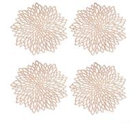 Fauhapyway Heat Resistant Dining Placemats 38cm Non-Scratch(Pink gold)