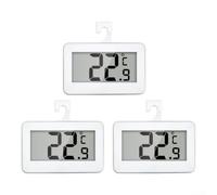 Fauhapyway Home Kitchen Fridge Thermometer C/F Switch 3 Unit Set | for durable plastic , strong magnetic , fold-out hanging hook, compact 6.7cm size, white finish
