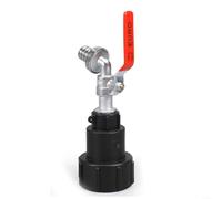 Fauhapyway IBC Tank Adapter Metal Connector S60x6 To 1/2 Inch 3/4 Ball Valve Faucet Rainwater Harvesting Watering Systems(alloy)