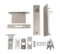 Fauhapyway Innovative Zinc Alloy Sliding Door Handle Push Spring Design for a Clean Look in Your Living Space (Silver)