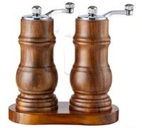 Fauhapyway Kitchen Spice Grinder Acacia Wood for Home Cooking(C) | for durable acacia body, rust-resistant steel parts, elegant natural look, twist-off refill, kitchen decor