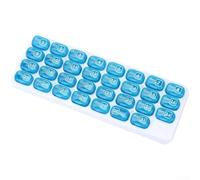 Fauhapyway Large Monthly Pill Organiser 31 Days AM PM Dosage 62 Compartments Plastic Medicine Box for Supplements Cod Liver Oil Travel(E)