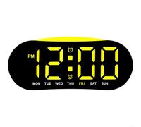 Fauhapyway LED Digital Alarm Clock with Day Date Display, Dual Alarm, Adjustable Backlight, Modern Bedside Desk Clock(yellow)