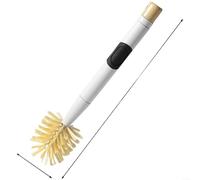 Fauhapyway Long Handle Cup Brush 360 Rotating Bottle Cleaner Press Dispense Scrubber Deep Cleaning Detachable Brush Head Handle Dish (9911 White)