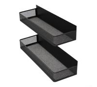 Fauhapyway Magnetic Spice Rack for Fridge Metal Black 28cm(2 pcs) | Strong magnetic hold, fits standard jars, space-saving vertical design, sl lack finish, 28cm compact size