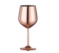 Fauhapyway Metal Wine Glass 7.3cm Wide Rim Rust-Resistant(Rose gold) | Shatterproof stainless steel, rust-resistant coating, safe for hot or cold drinks, for ideal for poolsides