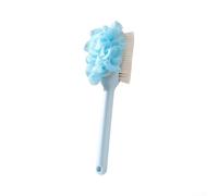 Fauhapyway Nylon Bristle Back Scrubber 36cm Curved Handle | Nylon bristles plus mesh sponge, dual-action cleaning, removes dead cells, stimulates circulation, fits all skin types