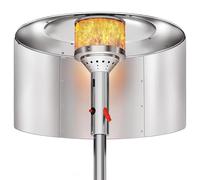 Fauhapyway Patio Heater Reflector Hood 33x15 Inch Metal Cover Round Natural Gas Propane Outdoor Heaters Energy Saving Heat Focusing Panel
