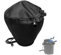 Fauhapyway Pond Filter Cover Waterproof Oxford Cloth Dust Guard for Outdoor Pumps - UV Resistant Black Protective Case with Elastic Rope 12x12x16 Inch(600D)