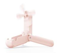 Fauhapyway Portable Fan Folding Mini Electric With Flashlight Power Bank Function For Desktop Outdoor Use White Apricot Pink(2)