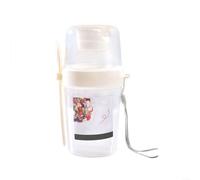Fauhapyway Portable Salad Shaker Cup with Integrated Fork, Large Capacity Reusable for On-the-Go Meals, Fruit, Oatmeal(white)