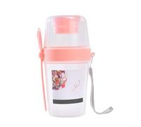 Fauhapyway Portable Salad Shaker Cup with Integrated Fork, Large Capacity Reusable for On-the-Go Meals, Fruit, Oatmeal(pink)
