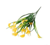 Fauhapyway Realistic Floating Lotus 24cm Artificial Water Lily for Pool Decoration for koi Fish Pond - Faux Silk Flower Garden Arrangement(Yellow)